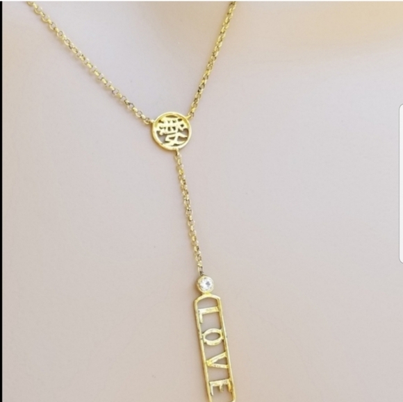 GOLD OVER STERLING SILVER SKIPPYDIGGY "LOVE"  DESIGNER INSPIRED NECKLACE - Picture 3 of 6